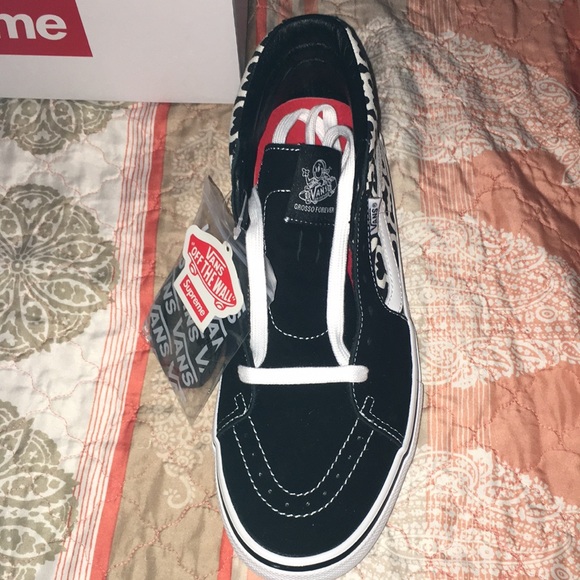 VANS X SUPREME COLLAB SK8 MID RARE BLACK MENS SHOES SIZE 11 LIMITED EDITION NIB! - Picture 3 of 8